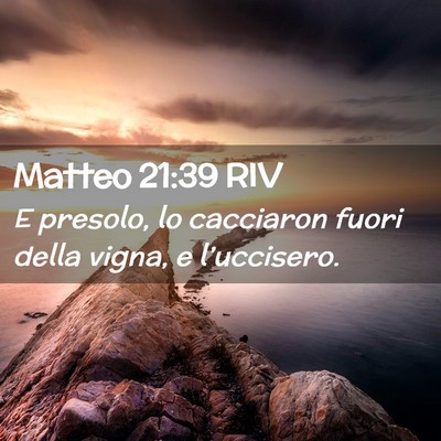 Picture 02 - Matteo 21:39 RIV - E presolo, lo cacciaron fuori della vigna, e - Bible Verse Picture
