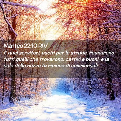 Picture 02 - Matteo 22:10 RIV - E quei servitori, usciti per le strade, raunarono - Bible Verse Picture