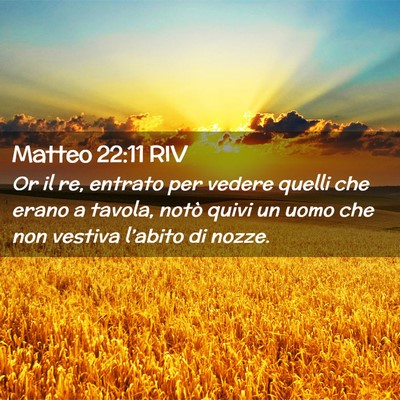 Picture 02 - Matteo 22:11 RIV - Or il re, entrato per vedere quelli che erano a - Bible Verse Picture