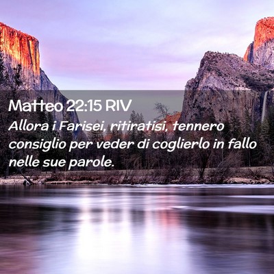 Picture 02 - Matteo 22:15 RIV - Allora i Farisei, ritiratisi, tennero consiglio - Bible Verse Picture