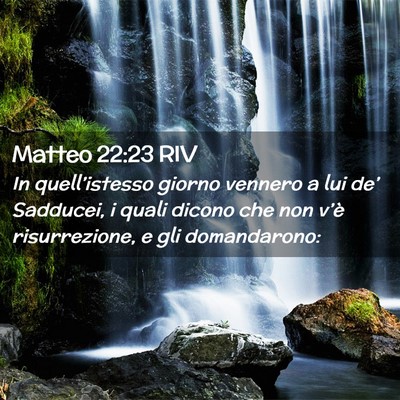 Picture 02 - Matteo 22:23 RIV - In quell’istesso giorno vennero a lui de’ - Bible Verse Picture