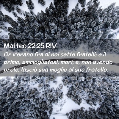 Picture 02 - Matteo 22:25 RIV - Or v’erano fra di noi sette fratelli; e il - Bible Verse Picture