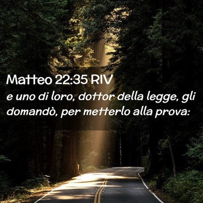 Picture 02 - Matteo 22:35 RIV - e uno di loro, dottor della legge, gli domandò, - Bible Verse Picture