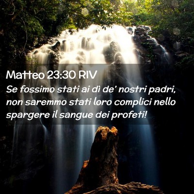 Picture 02 - Matteo 23:30 RIV - Se fossimo stati ai dì de’ nostri padri, non - Bible Verse Picture