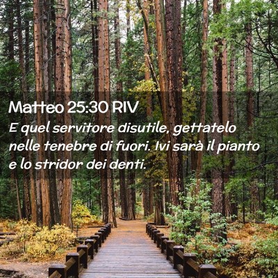 Picture 02 - Matteo 25:30 RIV - E quel servitore disutile, gettatelo nelle - Bible Verse Picture