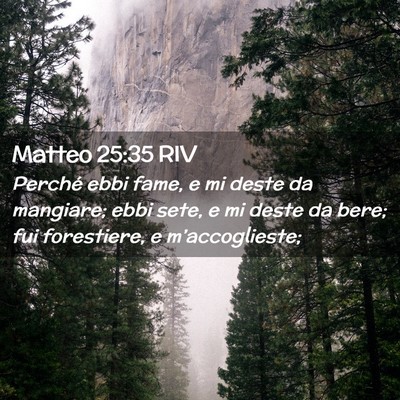 Picture 02 - Matteo 25:35 RIV - Perché ebbi fame, e mi deste da mangiare; ebbi - Bible Verse Picture