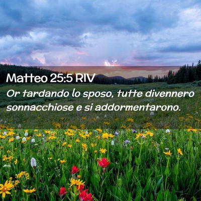Picture 02 - Matteo 25:5 RIV - Or tardando lo sposo, tutte divennero - Bible Verse Picture