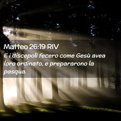Picture 02 - Matteo 26:19 RIV - E i discepoli fecero come Gesù avea loro - Bible Verse Picture