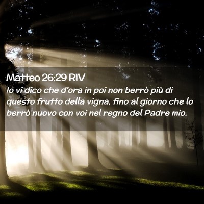 Picture 02 - Matteo 26:29 RIV - Io vi dico che d’ora in poi non berrò più di - Bible Verse Picture
