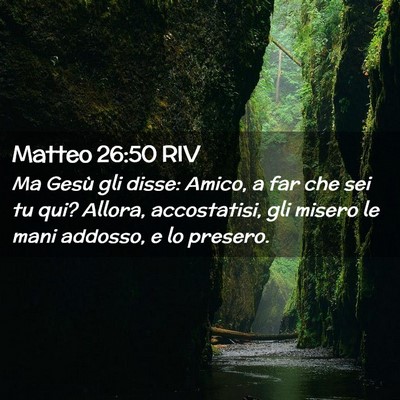 Picture 02 - Matteo 26:50 RIV - Ma Gesù gli disse: Amico, a far che sei tu qui? - Bible Verse Picture