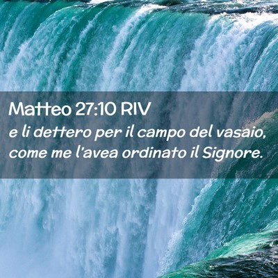 Picture 02 - Matteo 27:10 RIV - e li dettero per il campo del vasaio, come me - Bible Verse Picture