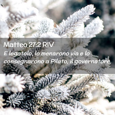 Picture 02 - Matteo 27:2 RIV - E legatolo, lo menarono via e lo consegnarono a - Bible Verse Picture