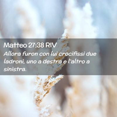Picture 02 - Matteo 27:38 RIV - Allora furon con lui crocifissi due ladroni, uno - Bible Verse Picture