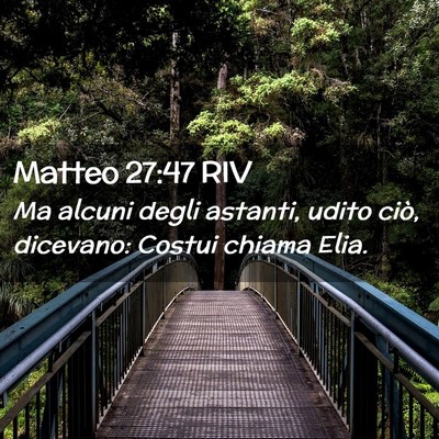 Picture 02 - Matteo 27:47 RIV - Ma alcuni degli astanti, udito ciò, dicevano: - Bible Verse Picture