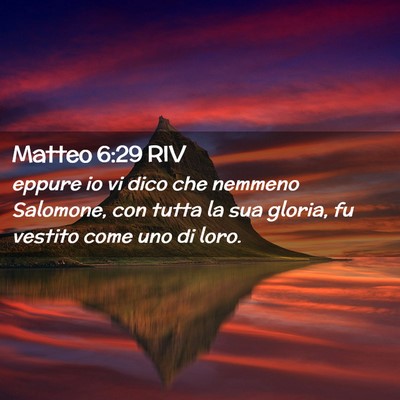 Picture 02 - Matteo 6:29 RIV - eppure io vi dico che nemmeno Salomone, con tutta - Bible Verse Picture