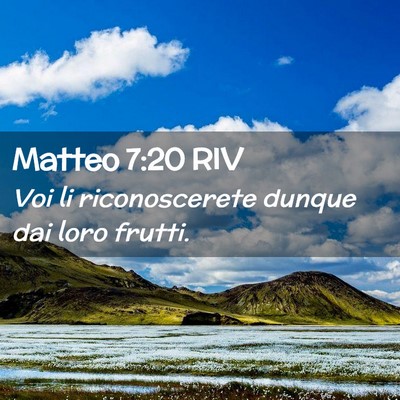 Picture 02 - Matteo 7:20 RIV - Voi li riconoscerete dunque dai loro - Bible Verse Picture