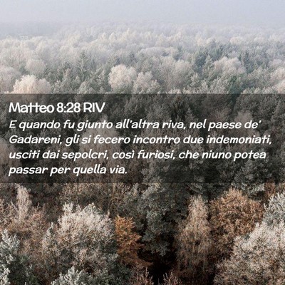 Picture 02 - Matteo 8:28 RIV - E quando fu giunto all’altra riva, nel paese - Bible Verse Picture