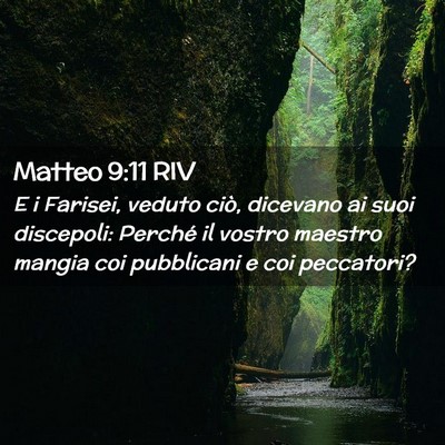 Picture 02 - Matteo 9:11 RIV - E i Farisei, veduto ciò, dicevano ai suoi - Bible Verse Picture