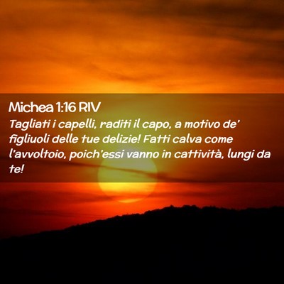 Picture 02 - Michea 1:16 RIV - Tagliati i capelli, raditi il capo, a motivo - Bible Verse Picture