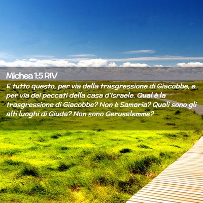 Picture 02 - Michea 1:5 RIV - E tutto questo, per via della trasgressione di - Bible Verse Picture