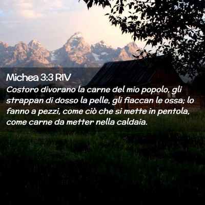 Picture 02 - Michea 3:3 RIV - Costoro divorano la carne del mio popolo, gli - Bible Verse Picture