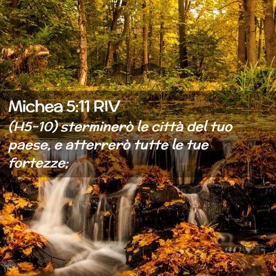 Picture 02 - Michea 5:11 RIV - (H5-10) sterminerò le città del tuo paese, e - Bible Verse Picture
