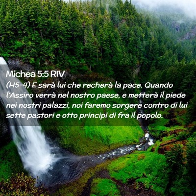 Picture 02 - Michea 5:5 RIV - (H5-4) E sarà lui che recherà la pace. Quando - Bible Verse Picture