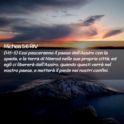 Picture 02 - Michea 5:6 RIV - (H5-5) Essi pasceranno il paese dell’Assiro con - Bible Verse Picture