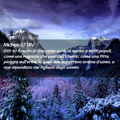 Picture 02 - Michea 5:7 RIV - (H5-6) Il resto di Giacobbe sarà, in mezzo a - Bible Verse Picture