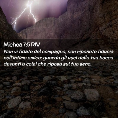 Picture 02 - Michea 7:5 RIV - Non vi fidate del compagno, non riponete fiducia - Bible Verse Picture