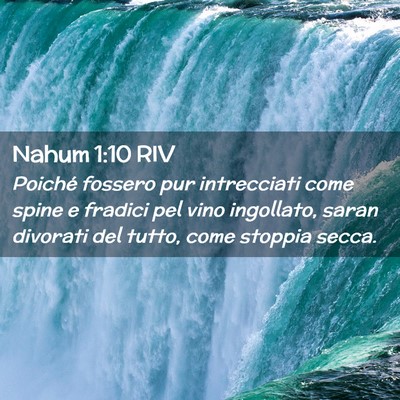 Picture 02 - Nahum 1:10 RIV - Poiché fossero pur intrecciati come spine e - Bible Verse Picture