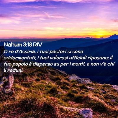 Picture 02 - Nahum 3:18 RIV - O re d’Assiria, i tuoi pastori si sono - Bible Verse Picture