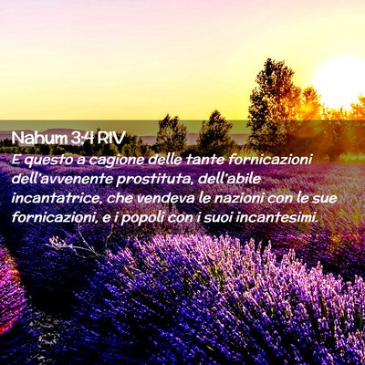 Picture 02 - Nahum 3:4 RIV - E questo a cagione delle tante fornicazioni - Bible Verse Picture
