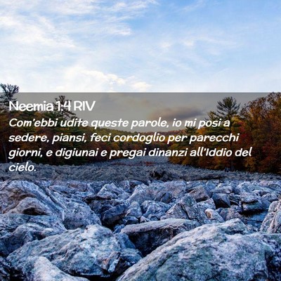 Picture 02 - Neemia 1:4 RIV - Com’ebbi udite queste parole, io mi posi a - Bible Verse Picture