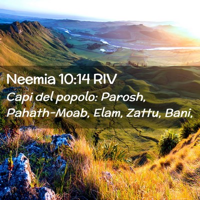 Picture 02 - Neemia 10:14 RIV - Capi del popolo: Parosh, Pahath-Moab, Elam, - Bible Verse Picture