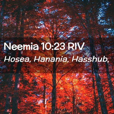 Picture 02 - Neemia 10:23 RIV - Hosea, Hanania, - Bible Verse Picture