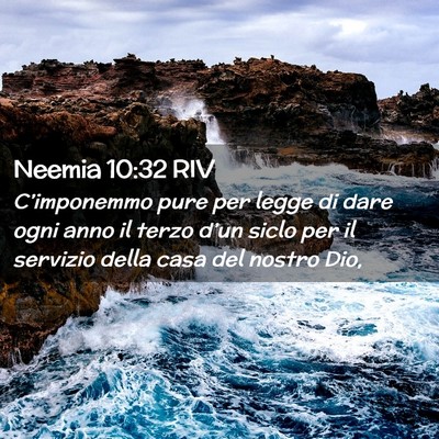 Picture 02 - Neemia 10:32 RIV - C’imponemmo pure per legge di dare ogni anno il - Bible Verse Picture