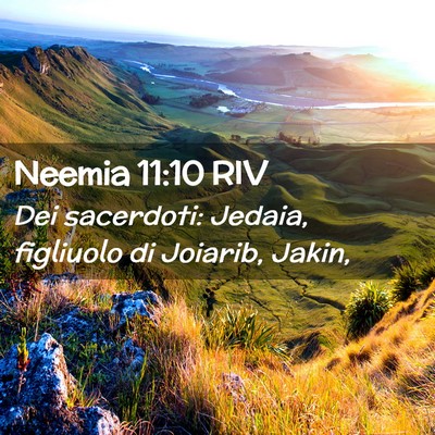 Picture 02 - Neemia 11:10 RIV - Dei sacerdoti: Jedaia, figliuolo di Joiarib, - Bible Verse Picture