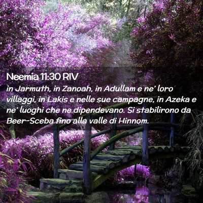Picture 02 - Neemia 11:30 RIV - in Jarmuth, in Zanoah, in Adullam e ne’ loro - Bible Verse Picture