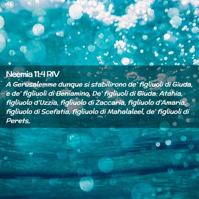 Picture 02 - Neemia 11:4 RIV - A Gerusalemme dunque si stabilirono de’ - Bible Verse Picture