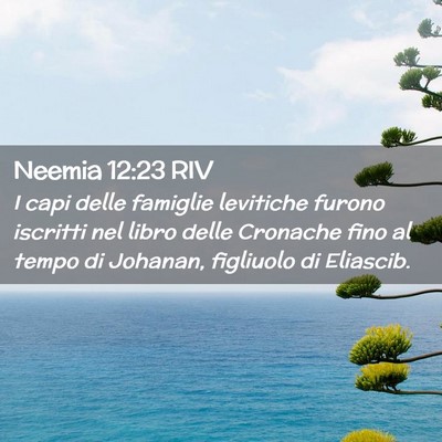 Picture 02 - Neemia 12:23 RIV - I capi delle famiglie levitiche furono iscritti - Bible Verse Picture