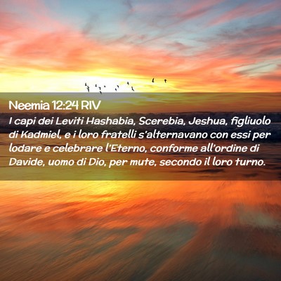 Picture 02 - Neemia 12:24 RIV - I capi dei Leviti Hashabia, Scerebia, Jeshua, - Bible Verse Picture
