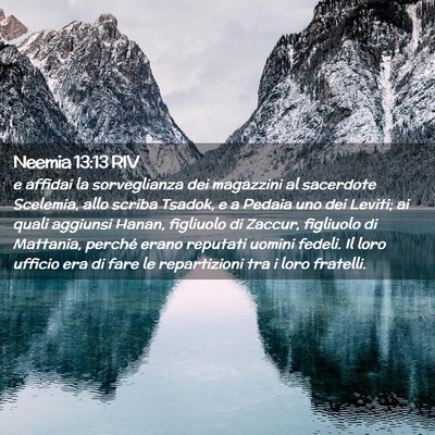 Picture 02 - Neemia 13:13 RIV - e affidai la sorveglianza dei magazzini al - Bible Verse Picture