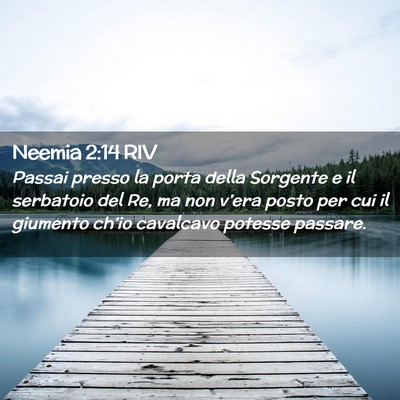 Picture 02 - Neemia 2:14 RIV - Passai presso la porta della Sorgente e il - Bible Verse Picture
