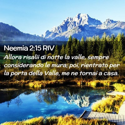 Picture 02 - Neemia 2:15 RIV - Allora risalii di notte la valle, sempre - Bible Verse Picture