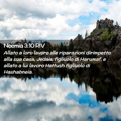 Picture 02 - Neemia 3:10 RIV - Allato a loro lavoro alle riparazioni dirimpetto - Bible Verse Picture