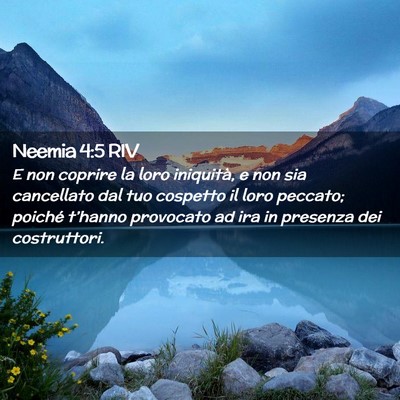 Picture 02 - Neemia 4:5 RIV - E non coprire la loro iniquità, e non sia - Bible Verse Picture