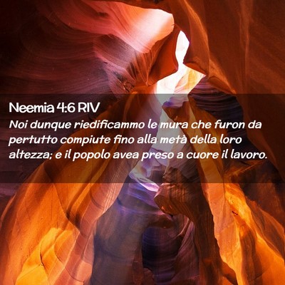 Picture 02 - Neemia 4:6 RIV - Noi dunque riedificammo le mura che furon da - Bible Verse Picture
