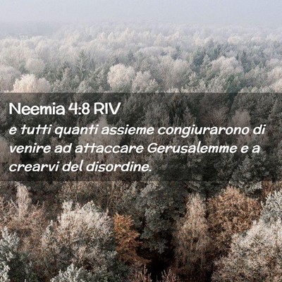Picture 02 - Neemia 4:8 RIV - e tutti quanti assieme congiurarono di venire ad - Bible Verse Picture