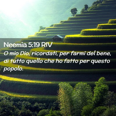 Picture 02 - Neemia 5:19 RIV - O mio Dio, ricordati, per farmi del bene, di - Bible Verse Picture